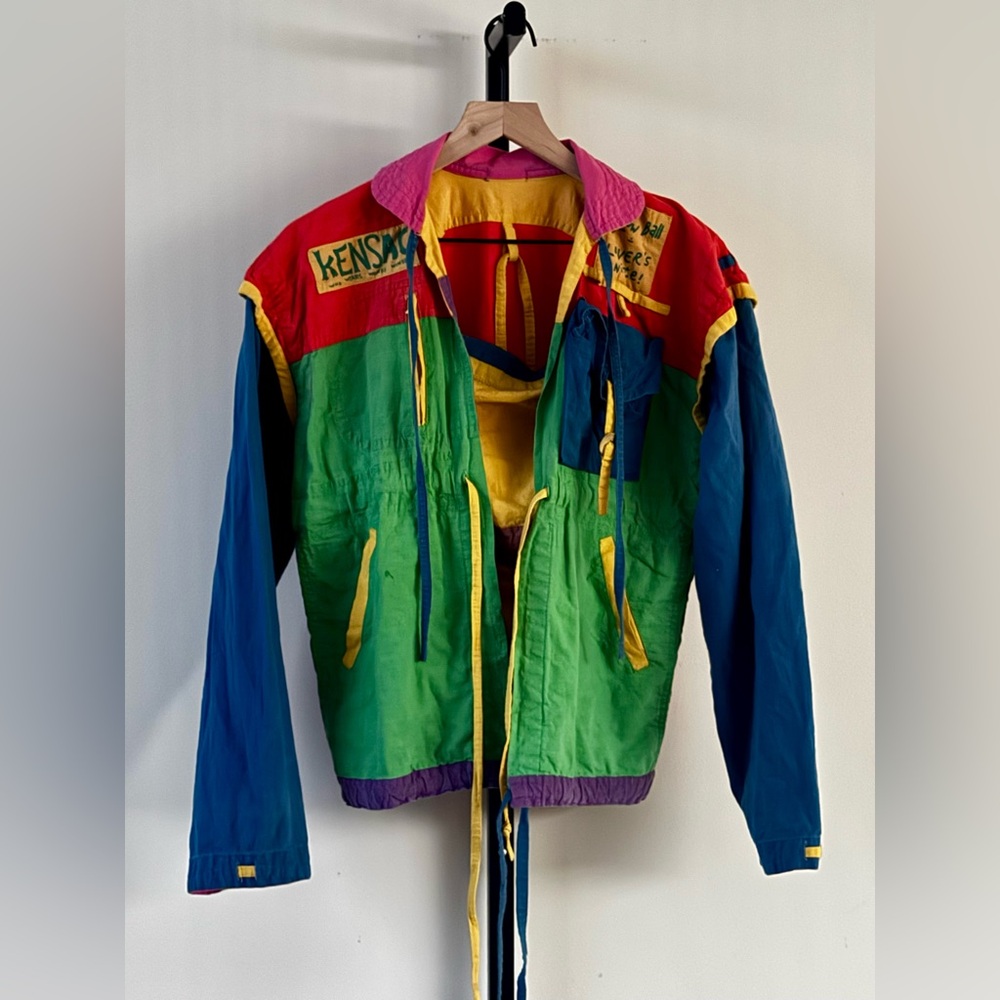 Vintage 80s Color Block Jacket 100% Cotton
